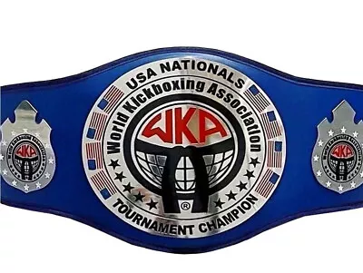 USA Nationals World Kick Boxing Tournament Championship Belt Adult Size 4MM • $169.99