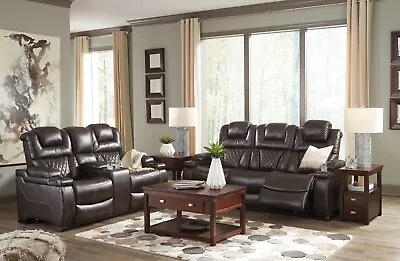 $2495 • Buy Ashley Furniture Warnerton Power Reclining Sofa And Loveseat Living Room Set