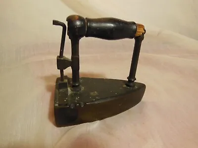 Vintage Slug Sad Iron Miniature Brass W/Wood Handle No Slug • $39