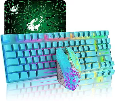 $15.11 • Buy Wireless Gaming Keyboard Mouse And Mat Combo Rainbow LED Backlit Rechargeable