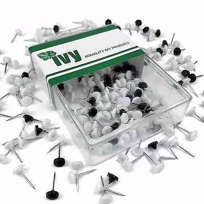 £2.39 • Buy Ivy Stationery - Black And White Map Pins - Map Tacks - Pack Of 100 - 5mm Head
