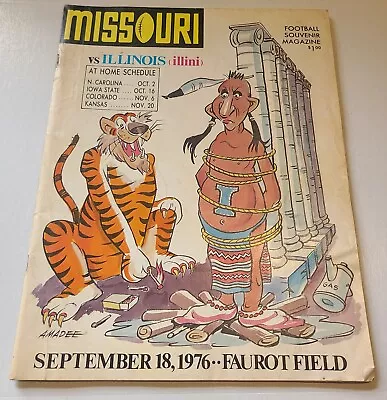 Missouri Vs Illinois 9/18/76  Souvenir Football Magazine VTG AS-IS • $19.99