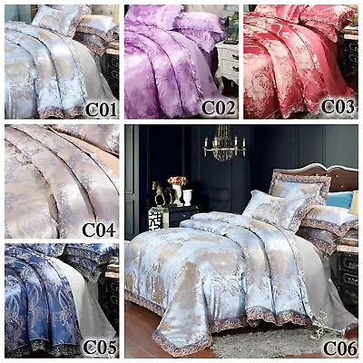 $39.90 • Buy Satin Floral Queen King Size Doona Duvet Quilt Cover Set Bedding Set Pillowcase