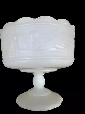 Brody Milk Glass Pedestal Footed Compote Candy Fruit Dish Serving  Bowl 6  Tall • $6.93