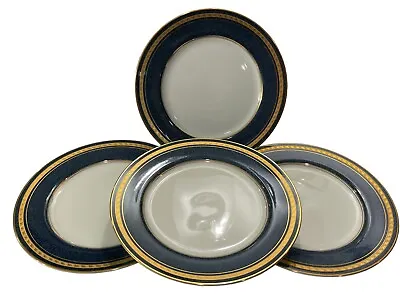 Set Of 4 Mikasa Grande Ivory 7.5  Salad Plates Blue L2826 Imperial Lapis Japan • $34.99