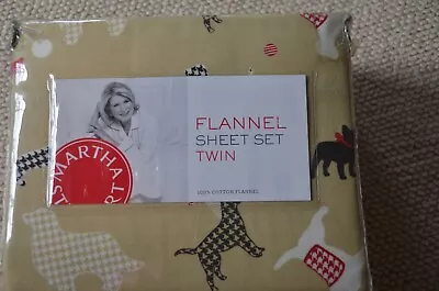 NWT Martha Stewart Collection Dog House Twin Flannel Sheet Set • $40