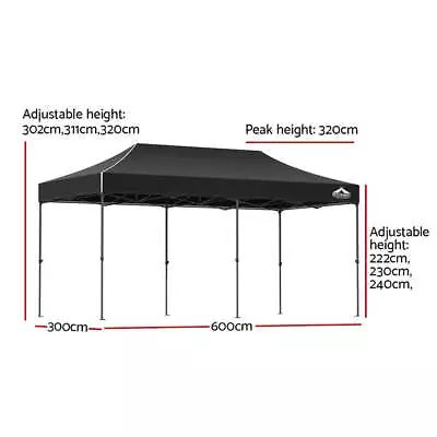 Instahut Gazebo Pop Up Marquee 3x6m Folding Tent Wedding Outdoor Camping Canopy • $195.46