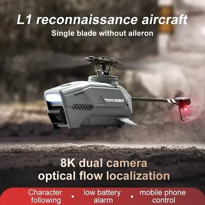 2*Battery L1 RC Helicopte 4CH FPV 8K HD Dual CameraOptical Flow RC 4K Drone • $92.08