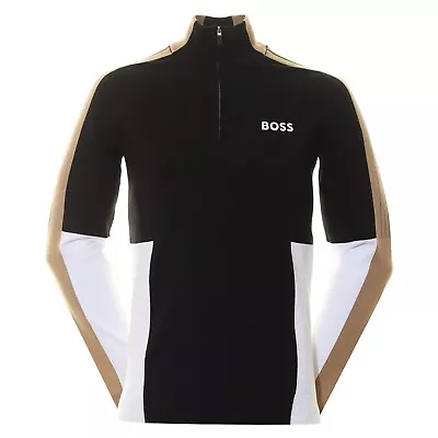 Hugo Boss BOSS Zolkar Half Zip Sweater Black - RRP £195 Save Over 50%  • £74.99