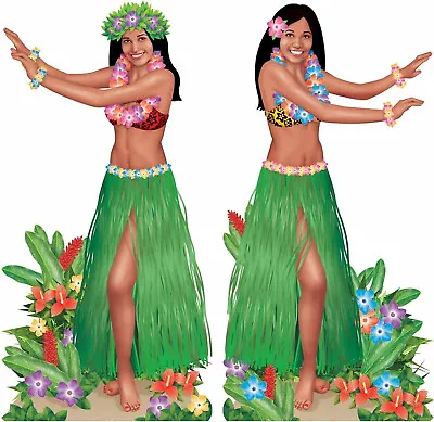 £6.99 • Buy Hawaiian Luau Hula Dancers Party Wall Scene Setter  Prop Decoration