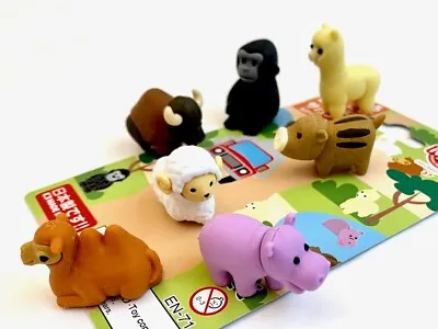 £11.85 • Buy IWAKO Japanese Puzzle Erasers SAVANNA ANIMALS Blister Card Set