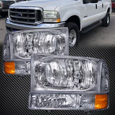 Headlights Set W/ Xenon Fit 1999-2004 Ford F250 F350 Super Duty Ford Excursion • $114.97