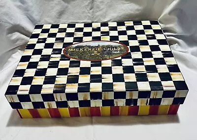 Mackenzie Childs Empty Gift Box Courtly Check 12” X 9” X 3” With Tissue Paper • $17.95