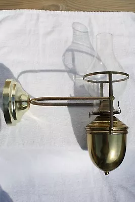 Vintage Brass Eagle Oil Kerosene Lamp Swivel Wall Table Mount 19  Nautical Nice! • $40
