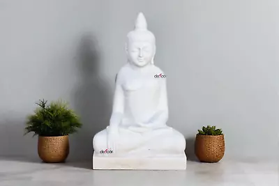 Stately White Marble Mediating Buddha • $2247.50