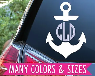 2 Color Personalized Anchor Monogram Custom Initial Vinyl Decal Sticker • $5