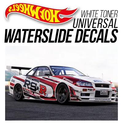 1/64 Scale GTR RS-R Custom White Toner Universal WaterSlide Decal For Hot Wheels • $5.99