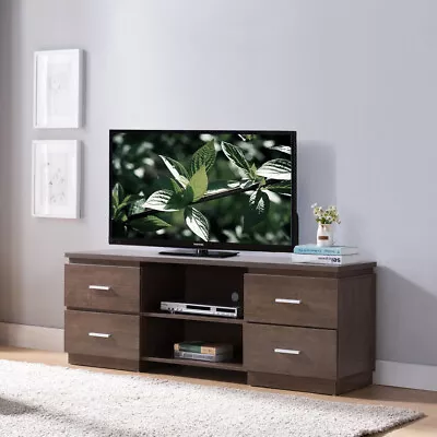 Walnut Oak TV Stand With 4 Drawers & 2 Shelves Entertainment Center • $338.82