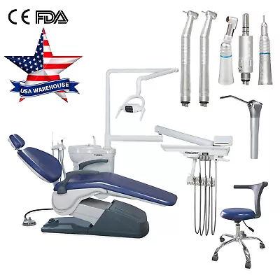 Dental Unit Chair Hard Leather Computer Controlled DC Motor+Doctor Stool FDA CE • $3199