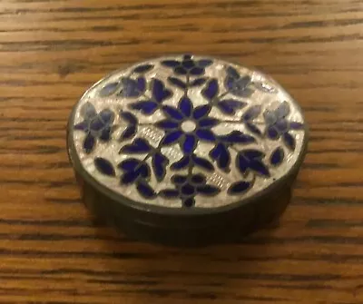 £49.99 • Buy Exquisite 925 Silver Enamelled Trinket Box With Floral Decoration