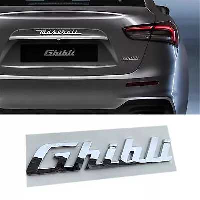 For Maserati Ghibli Silver Rear Badge Emblem Look Deck Lid Trunk Decal • $22.95