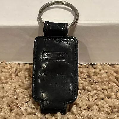 Vintage Coach Black Leather Valet Snap Key Chain Fob Ring Classic Logo Double • £40.21