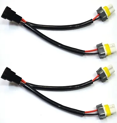 Splitter Wire Ceramic 9006 HB4 Two Harness Fog Light Female Male Plug Adapter • $14.25