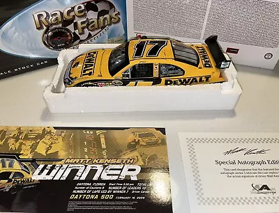 Matt Kenseth 2009 Daytona 500 Race Win Ford Fusion Dewalt Autographed 1/24 MiB • $199.95