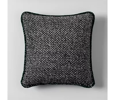 Jacquard Knit Wool Throw Pillow 18  Black & White Square Hearth & Hand Magnolia • $19.99