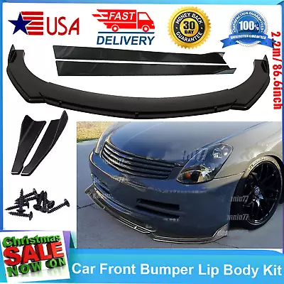 Front Bumper Spoiler + Side Skirts + Rear Lip + Strut Rods For Infiniti G35 G37 • $99.99