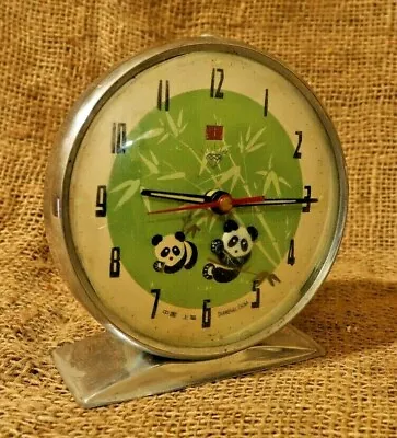 Vintage Children's Nodding Panda Alarm Clock Diamond Old New Panda Is Moving #99 • $121.85