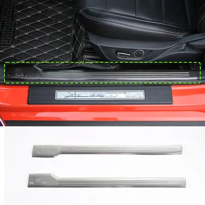 Chrome Entry Guard Door Sill Protector Plate Trim S.Steel For Ford Mustang 2015+ • $26.39