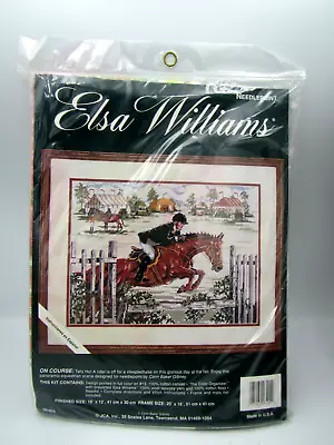 Elsa Williams Needlepoint   TALLY HO!   Kit Horse Hurdles Equestrian • $39.99