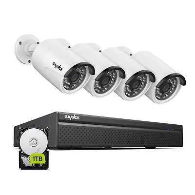 SANNCE 5MP CCTV Camera System Two Way Talk 8CH 8MP Video POE IP NVR Security 1TB • £255.99