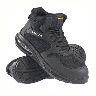 Mens Leather Ultra Lightweight Composite Toe Cap Shoe Safety Work Boots Trainers • £28.95