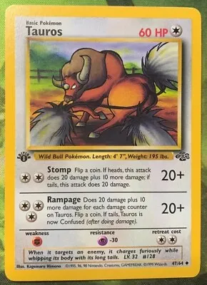 1st Edition Tauros 47/64 - Jungle - Near Mint • $4.99