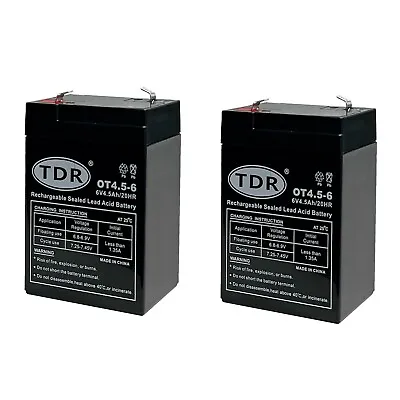 2x 6V 4.5AH SLA Rechargeable Battery 6volt Sealed Lead 4.5ah Toy Electric • $48.95