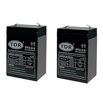 2x TDR OT4-6 6V 4.5Ah 4.0Ah 20 Hour SLA Sealed Lead Acid VRLA AGM Battery • $48.95