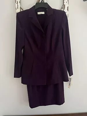 Amanda Smith Petites Purple  Two Piece Skirt Set Velvet Feel. Size 4 Petite. NWT • $16