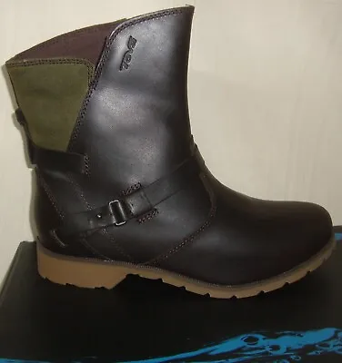 Teva De La Vina Low Brown Waterproof Leather Ankle Boots Size US 8 NEW WITH BOX • $77.70