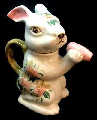 Bunny Rabbit Teapot Carrot Pour Spout Flowers 8  • $16.99