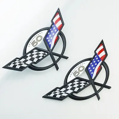 For Front / Rear 97-04 Chevy Corvette C5 Emblems 50TH Anniversary USA Flag-2Pcs • $24.64