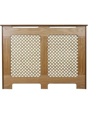 Small Oak Radiator Cabinet Radiator Cover Shelf With Grille Size 111 Cm New • £31.99