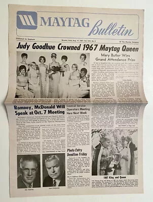 Maytag Bulletin- Employee Newsletter- Newton IA- Aug. 17 1967 Maytag Queen • $29.99