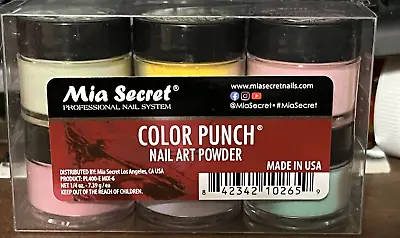 6 Pcs  Mia Secret ACRYLIC ART POWDER COLLECTION MADE USA - COLOR PUNCH FREE SHIP • $16.95