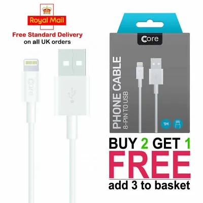 £2.24 • Buy Genuine Core IPhone Charger For Apple IPhone 12 11 XS X 8 7 6 5 USB Data Cable