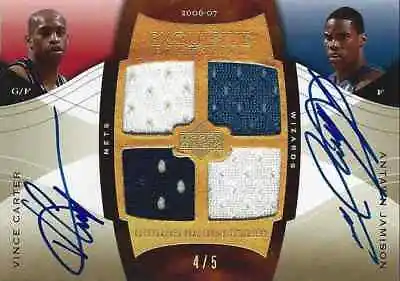 2006-07 Vince Carter Antawn Jamison UD Exquisite Dual Jersey AUTO #4/5 GO HEELS • $600