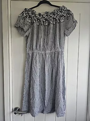 Logg H&m Dress Blue And White Summer Dress • £3