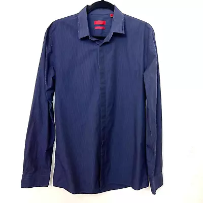 Hugo Hugo Boss Slim Fit Dark Blue Dress Shirt Size L • $25