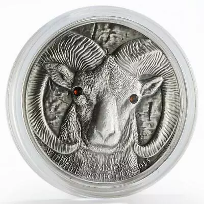 Mongolia 500 Togrog Argali Ovis Ammon Crystal Silver Coin 2013 • $257.65